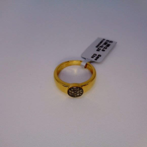 Silver 925 ring gold plated true diamonds (0.25CT)ring size 7,weight 3,05g - Picture 2 of 6